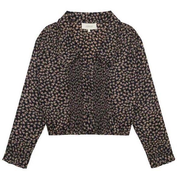 The Great The Finch Shirt Blouse Top Cropped Floral Printed Ruffle M-2 274593